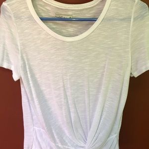 Girls White Abercrombie Tee with Tie